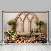 Lofaris Arch Window Green Plants Eggs Basket Easter Backdrop